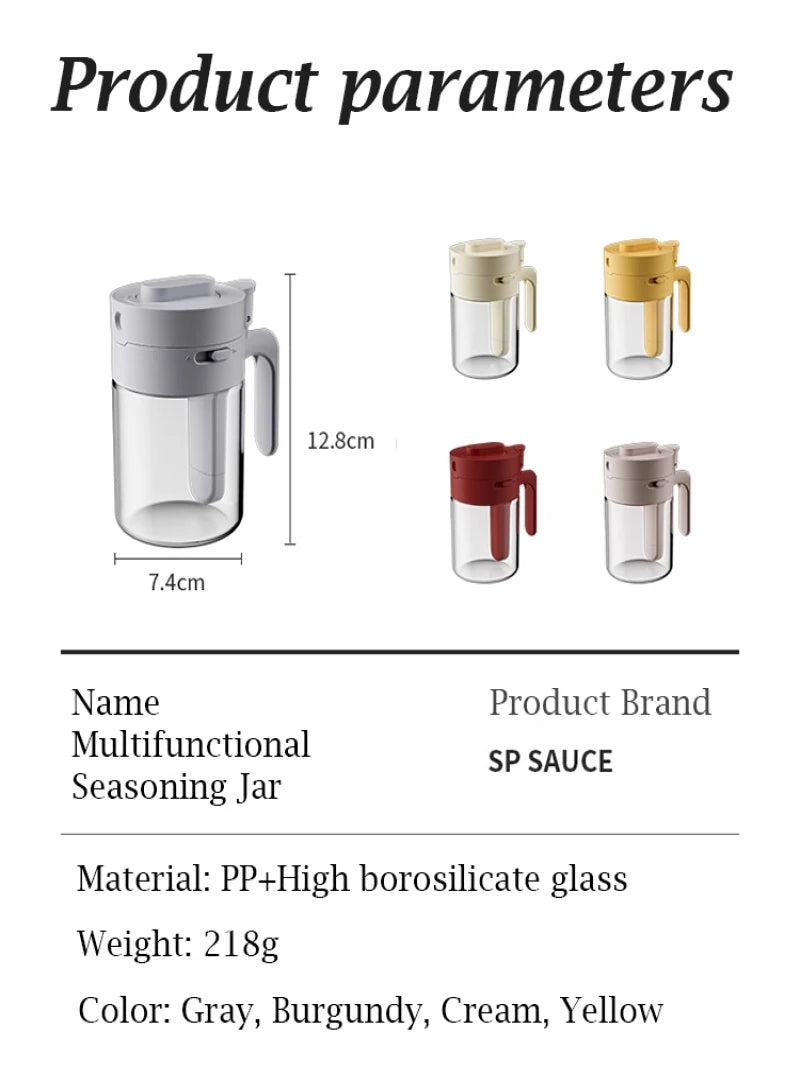Sturdy Durable Glass Spice Jars, Kitchen Multi-Functional Airtight Seasoning Containers, Seal Lids for Freshness, for Home Use