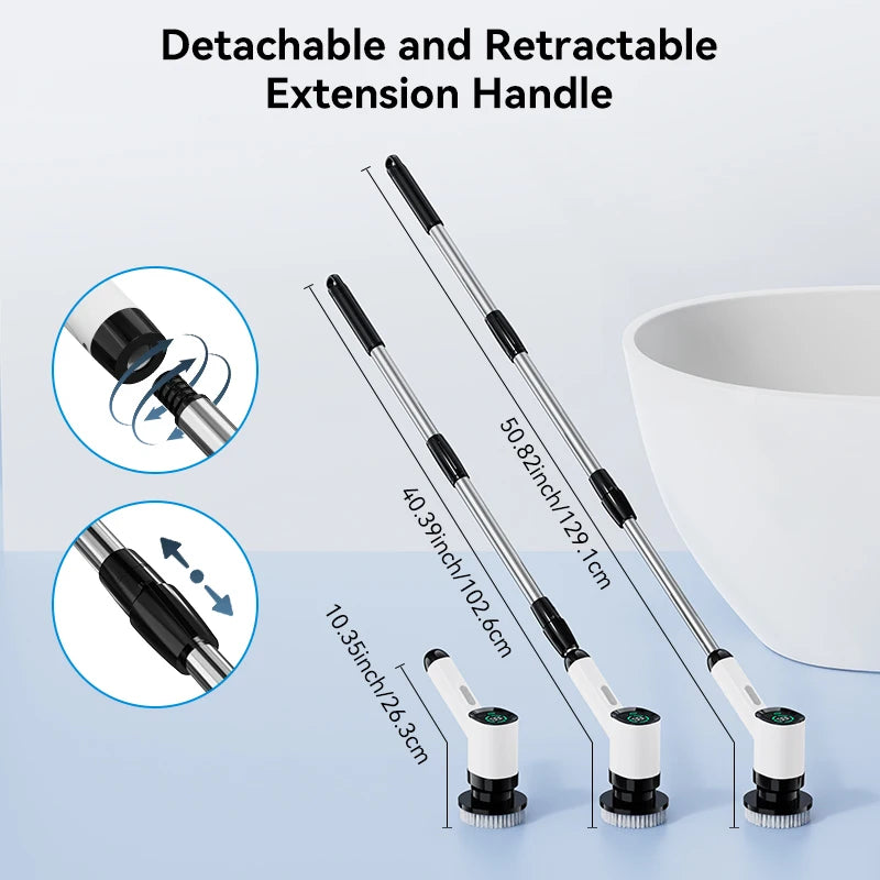 Electric Cordless Spin Scrubber Kitchen Gadgets with 7 Replaceable Brush Heads for Bathroom Kitchen Toilet Cleaning Scrubber