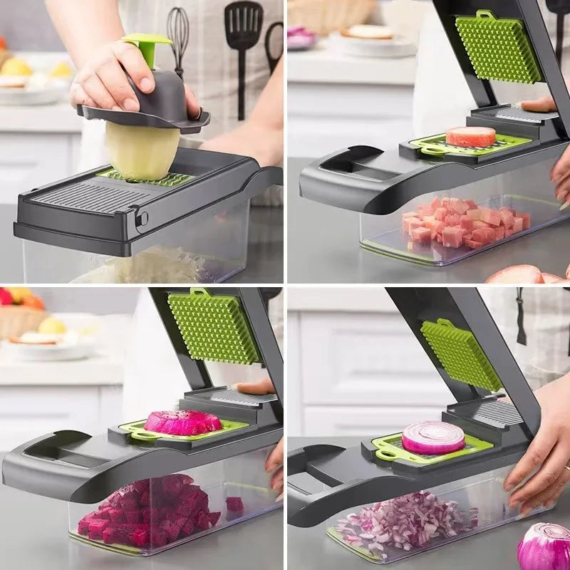 Multi-functional vegetable cutter, kitchen household, potato shreds, shredded and diced, radish grater, slicer