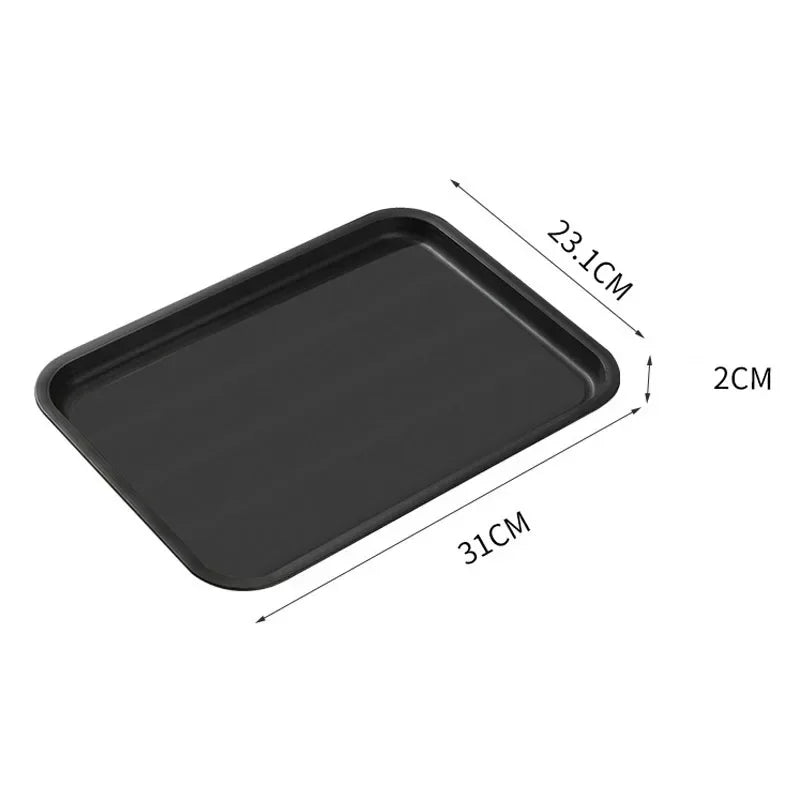 Heavy-Duty Black Rectangular Serving Tray - Non-Slip Surface, Commercial Grade for Restaurants, Hotels, Cafes & Fast Food