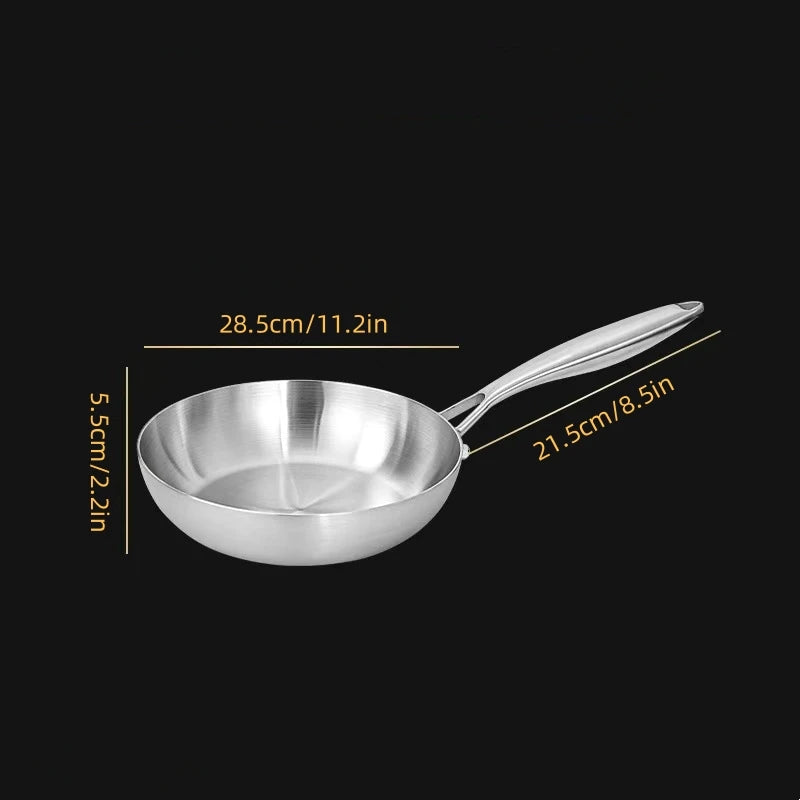 304 stainless steel frying pan, non stick pan, steak pan, uncoated frying pan, kitchen cookware