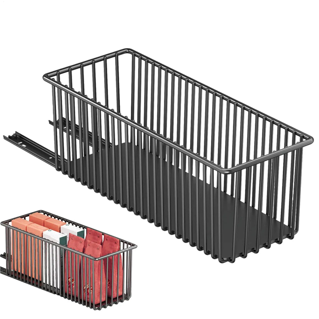 Under Sink Pull out Organizer Pull out Drawers for Cabinets Metal Storage Basket Shelf for Kitchen Storage Pantry Organization