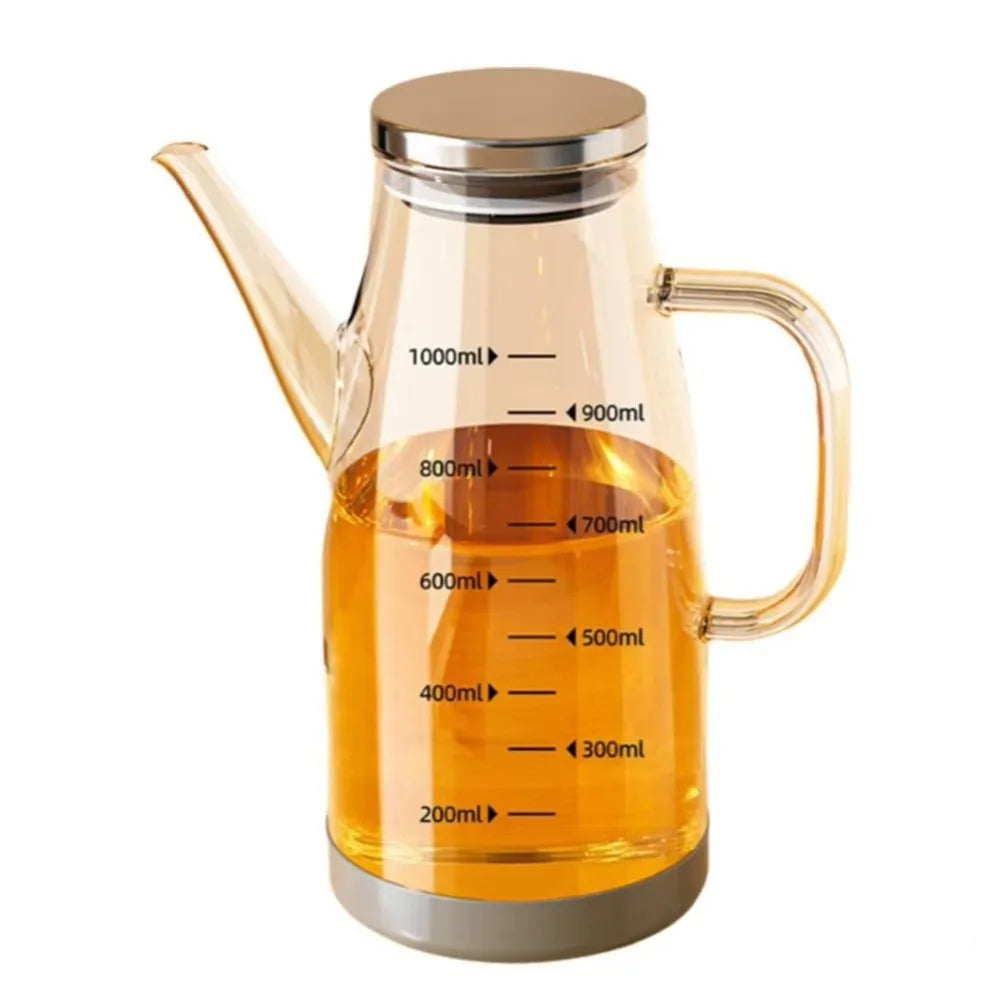 New 600/800/1000ML Oil Dispenser Bottle Food-grade Leak-Proof Glass Oil Pot Household Oil Storage Container Seasoning Bottle