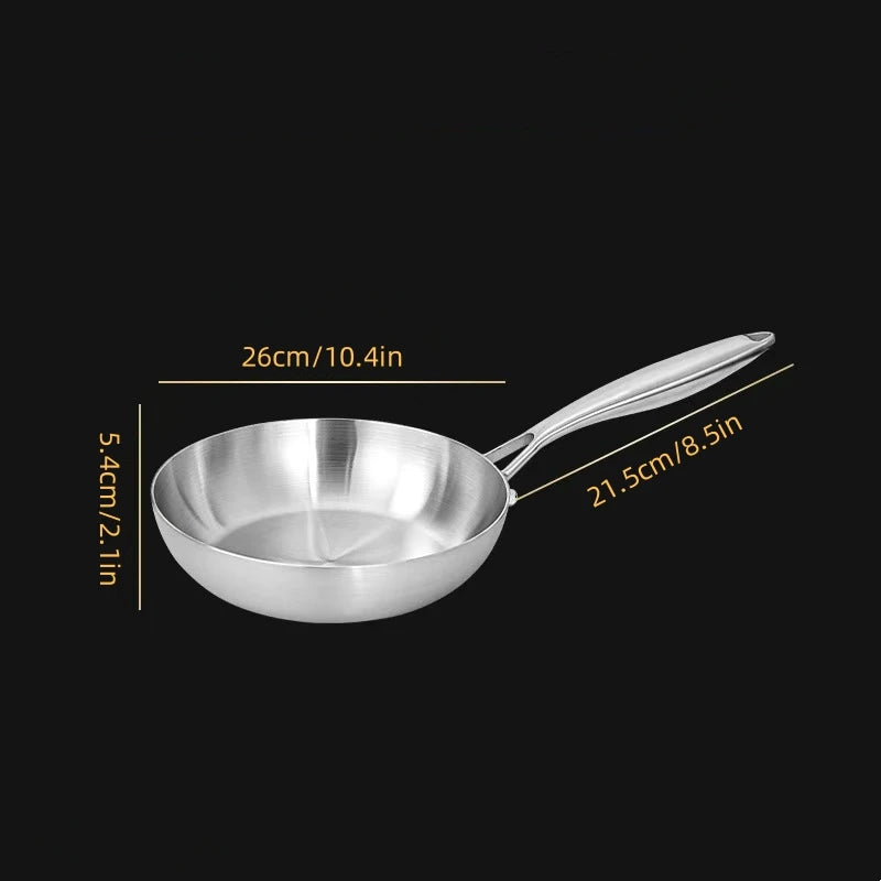 304 stainless steel frying pan, non stick pan, steak pan, uncoated frying pan, kitchen cookware